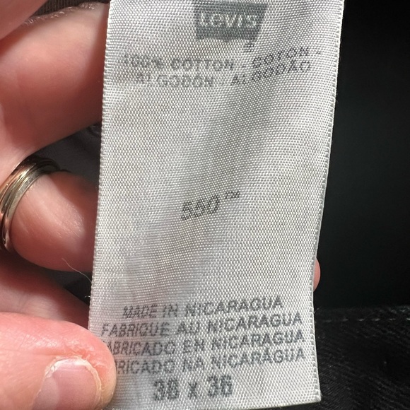 Men’s Levi’s Black 550 Relaxed Fit Jeans Size 38 X 36 - Picture 10 of 11